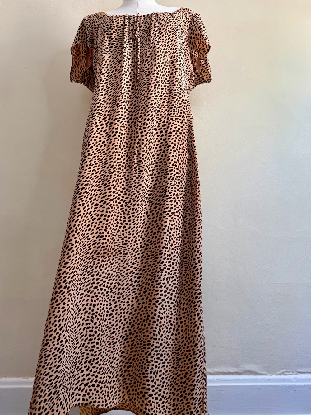 J. Crew Tan and Black Leopard Print Maxi Dress